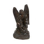Jean-François-Théodore Gechter, , a patinated bronze model of an angel  Jean-François-Théodore
