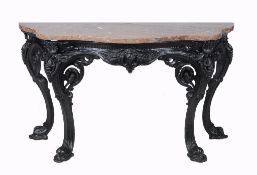 A Victorian cast iron console table, probably by Coalbrookdale  A Victorian cast iron console table,