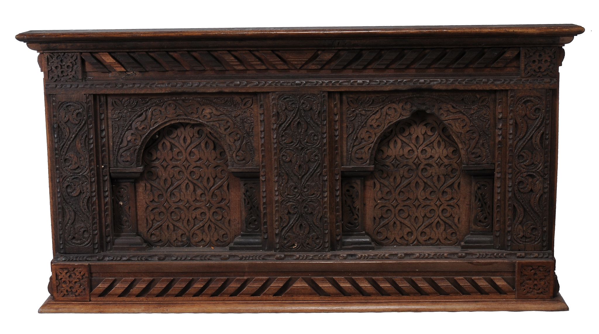 A carved oak wall panel , 17th century and later elements  A carved oak wall panel  , 17th century