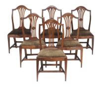 A set of six mahogany dining chairs , early 19th century  A set of six mahogany dining chairs  ,