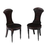 A pair of Regency mahogany hall chairs , circa 1815  A pair of Regency mahogany hall chairs  , circa