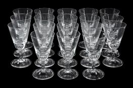 A set of eighteen modern wine goblets in the English early 18th century style  A set of eighteen