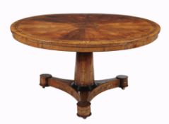 -108 A Regency rosewood and brass inlaid centre table , circa 1815 -108  A Regency rosewood and
