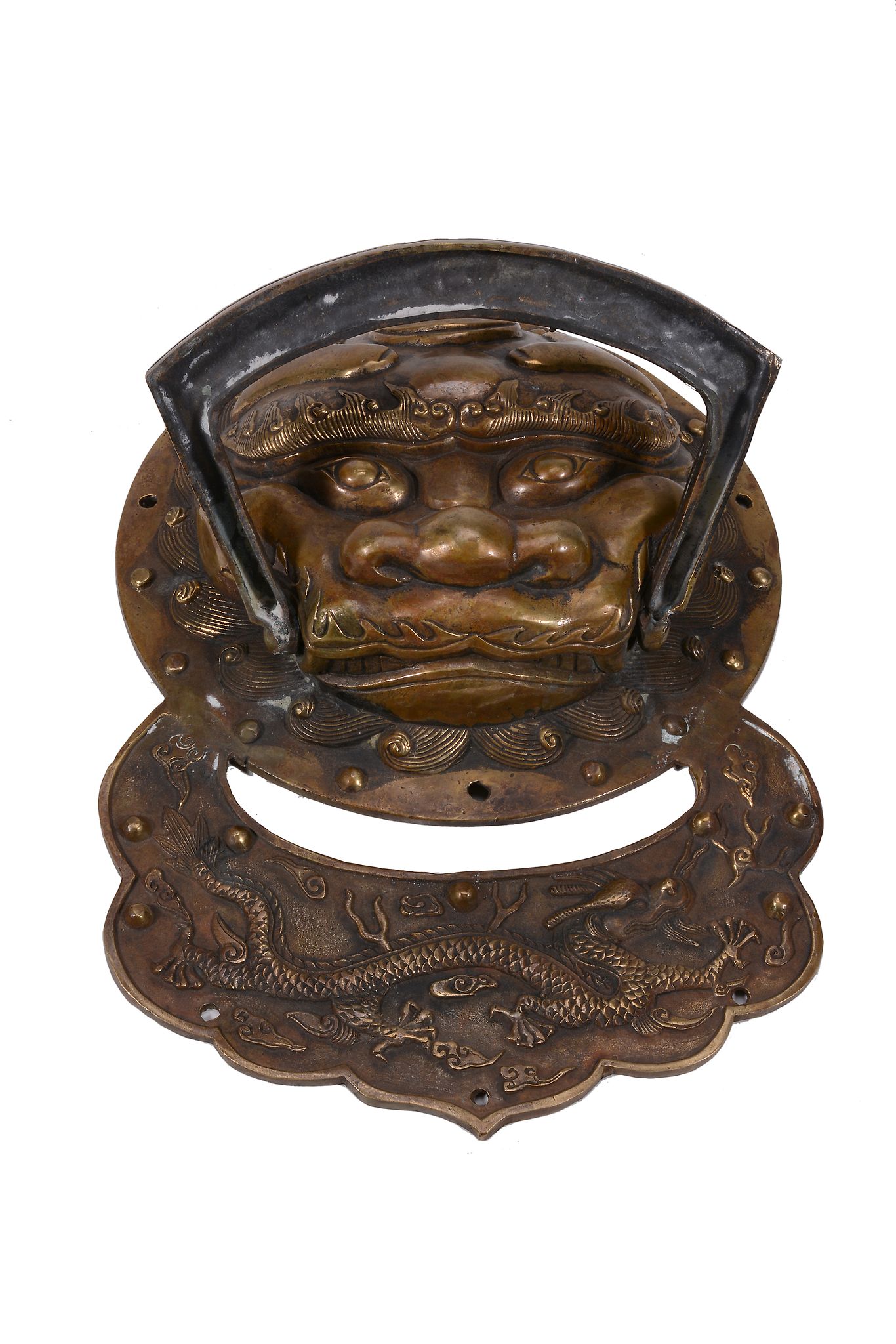 A Chinese bronze door knocker, Qing Dynasty, 19th century  A Chinese bronze door knocker, Qing - Image 4 of 4