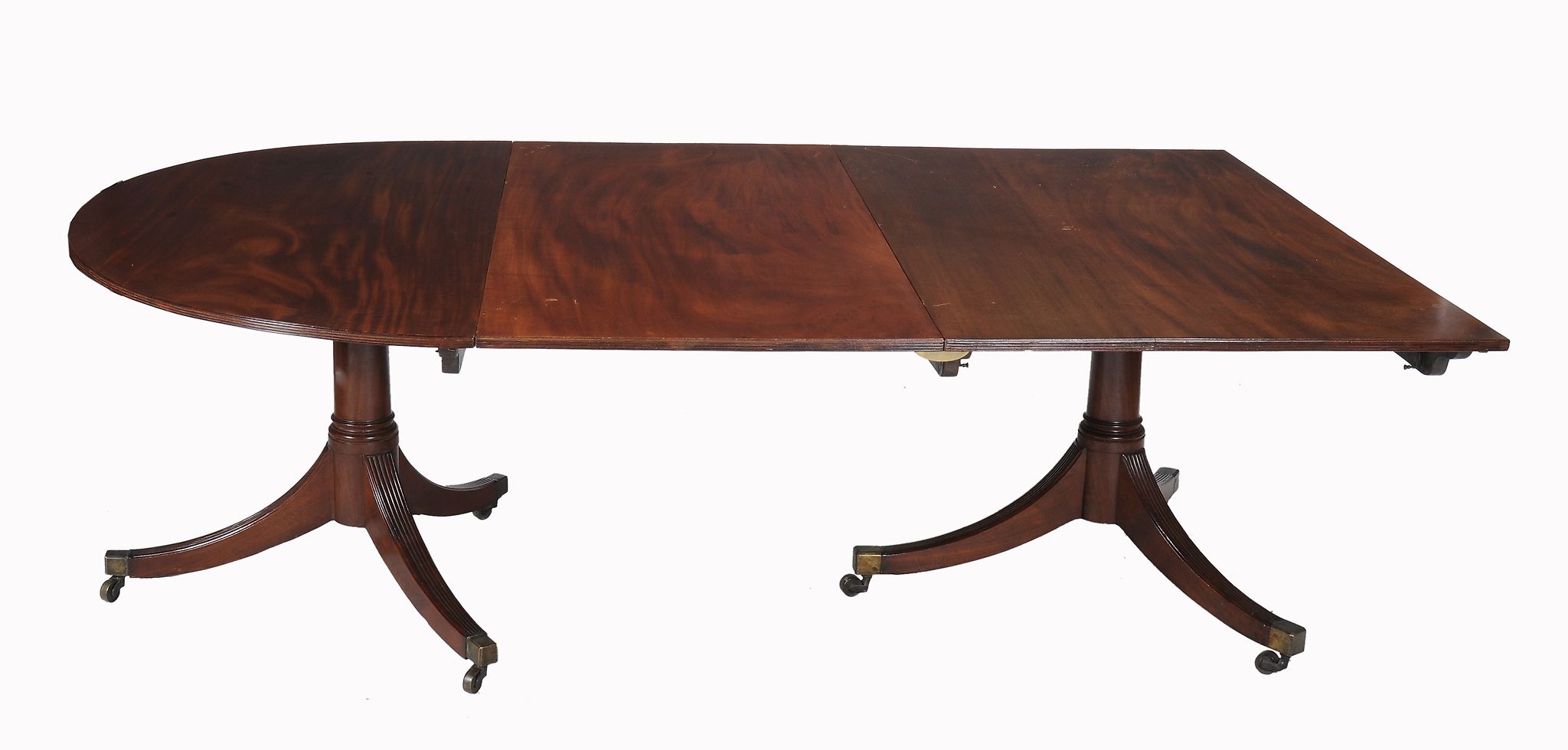 A mahogany triple pedestal extending dining table  A mahogany triple pedestal extending dining - Image 2 of 2