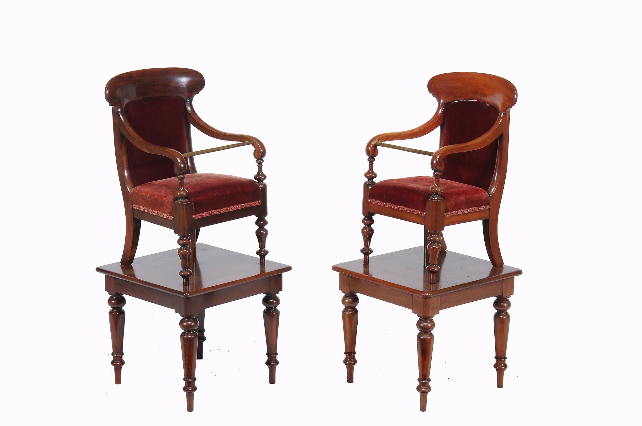 A pair of early Victorian mahogany child’s chairs, circa 1840  A pair of early Victorian mahogany