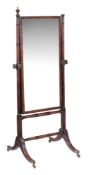 A Regency mahogany cheval mirror , circa 1815  A Regency mahogany cheval mirror  , circa 1815, the