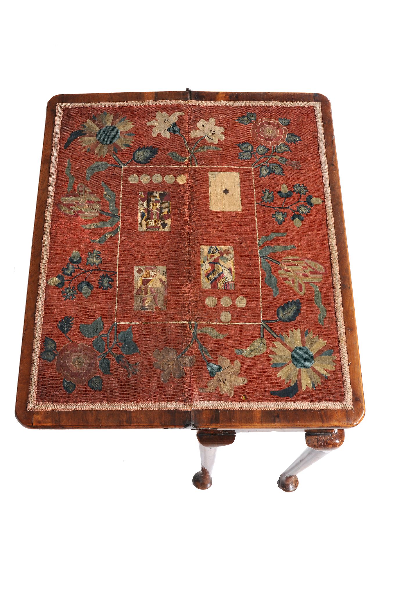 A George I walnut folding card table, circa 1720  A George I walnut folding card table, circa 1720, - Image 2 of 4