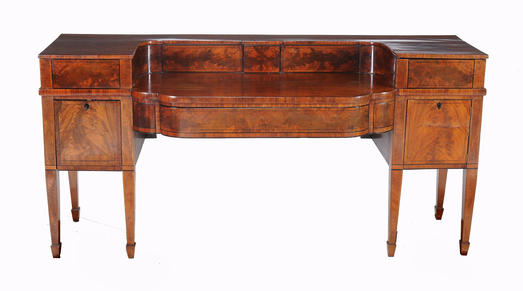 -108 A George IV flame mahogany sideboard , circa 1825 -108  A George IV flame mahogany sideboard  ,