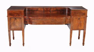 -108 A George IV flame mahogany sideboard , circa 1825 -108  A George IV flame mahogany sideboard  ,