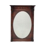 A Regency mahogany and ebony strung wall mirror , circa 1815  A Regency mahogany and ebony strung