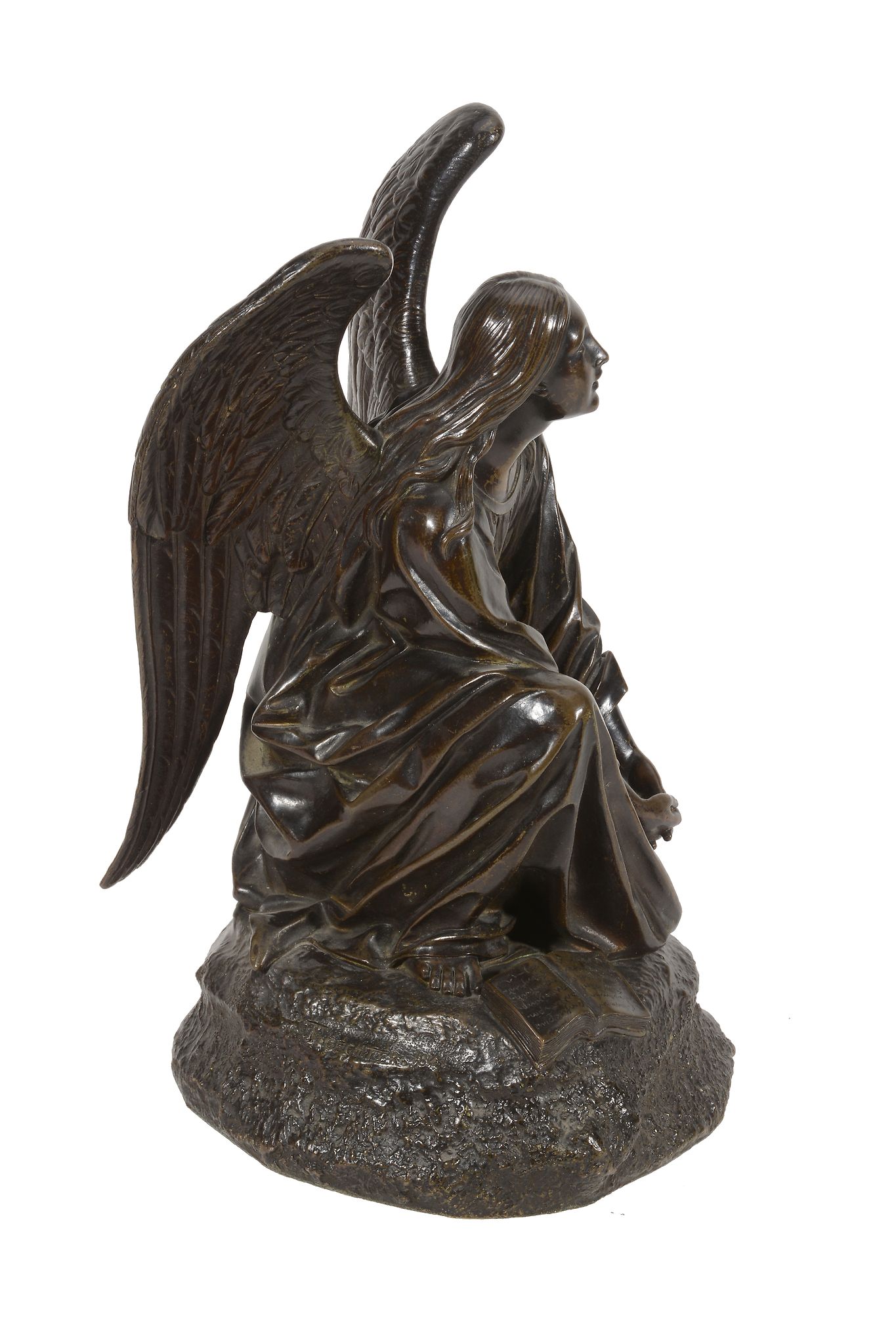 Jean-François-Théodore Gechter, , a patinated bronze model of an angel  Jean-François-Théodore - Image 2 of 3