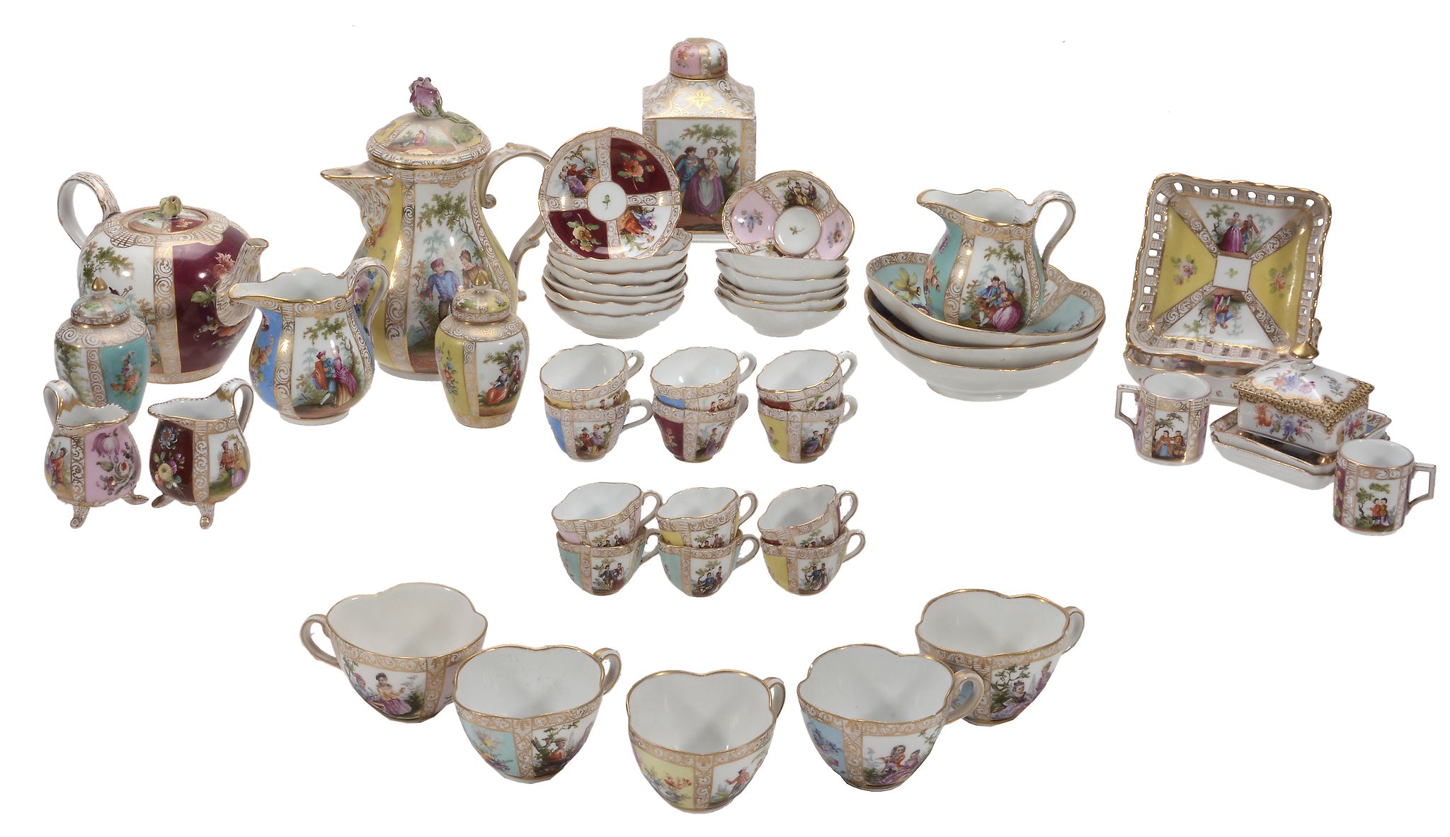 A selection of Dresden porcelain , late 19th and 20th centuries  A selection of Dresden porcelain  ,