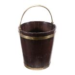 A George III brass banded mahogany peat bucket, circa 1790  A George III brass banded mahogany