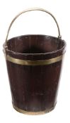 A George III brass banded mahogany peat bucket, circa 1790  A George III brass banded mahogany