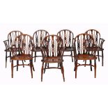 -108 A set of six George III elm and yew chairs, circa 1780 -108 A set of six George III elm and yew