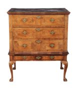 A walnut chest on stand , circa 1740 and later  A walnut chest on stand  , circa 1740 and later, the