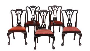 A set of ten mahogany dining chairs in George III style, 19th century  A set of ten mahogany