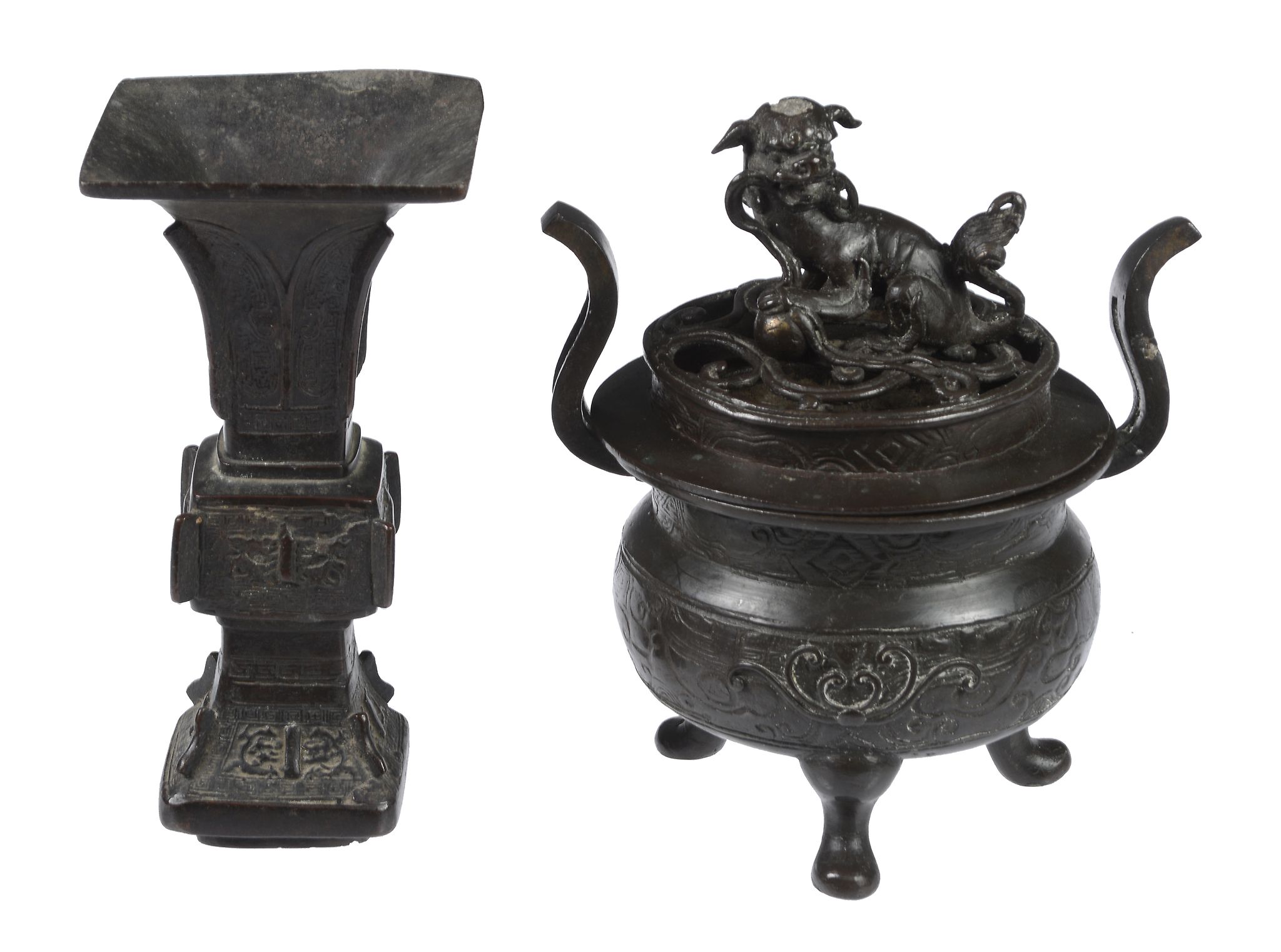 A small bronze archaistic vase, 18th/19th century  A small bronze archaistic vase, 18th/19th century