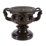 A Continental bronze and marmo rosso antico mounted model of the Albani Vase  A Continental bronze