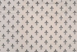 Two pairs of fleur de lys pattern curtains , of recent manufacture  Two pairs of fleur de lys