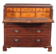 A George III mahogany secretaire chest , circa 1800  A George III mahogany secretaire chest  , circa