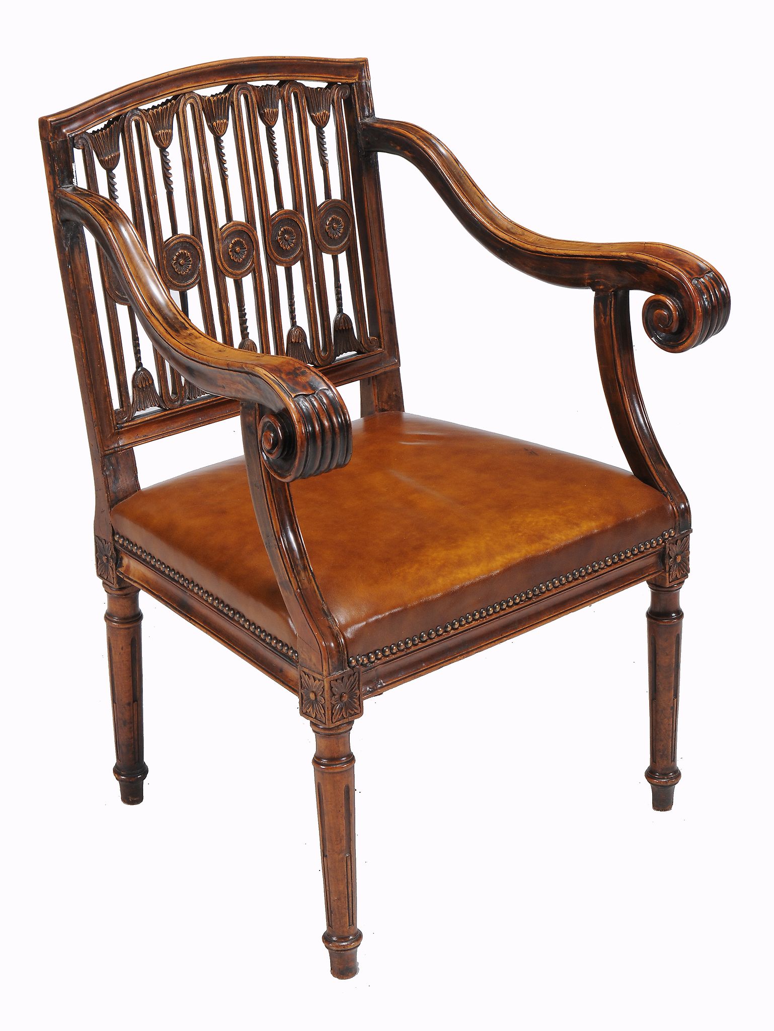 -108 A Continental fruitwood armchair , circa 1800 -108  A Continental fruitwood armchair  , circa