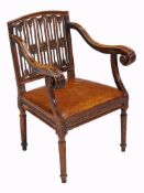 -108 A Continental fruitwood armchair , circa 1800 -108  A Continental fruitwood armchair  , circa