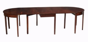 A George III mahogany D-end dining table , circa 1800  A George III mahogany D-end dining table  ,