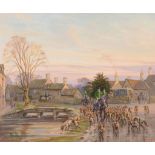 John Gregory King (1929-2014) - "Going home", Heythrop at Lower Slaughter Oil on canvas Signed lower