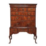 -108 A George II walnut chest on stand, circa 1740 -108  A George II walnut chest on stand,