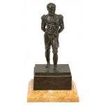A French patinated bronze and marble mounted model of Napoleon Bonaparte  A French patinated