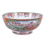 A Chinese export Mandarin palette punch bowl, Qing Dynasty , Qianlong  A Chinese export Mandarin