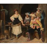 A. Appert (late 19th century) - In the tavern Oil on canvas Signed lower left 51 x 61 cm. (20 x 24