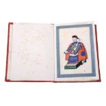 A book of twelve small Chinese rice paper paintings, 19th century  A book of twelve small Chinese