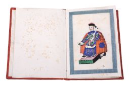 A book of twelve small Chinese rice paper paintings, 19th century  A book of twelve small Chinese