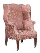 A George III mahogany wing armchair, circa 1780  A George III mahogany wing armchair,   circa