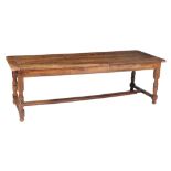 A late 18th century and later oak farmhouse table  A late 18th century and later oak farmhouse