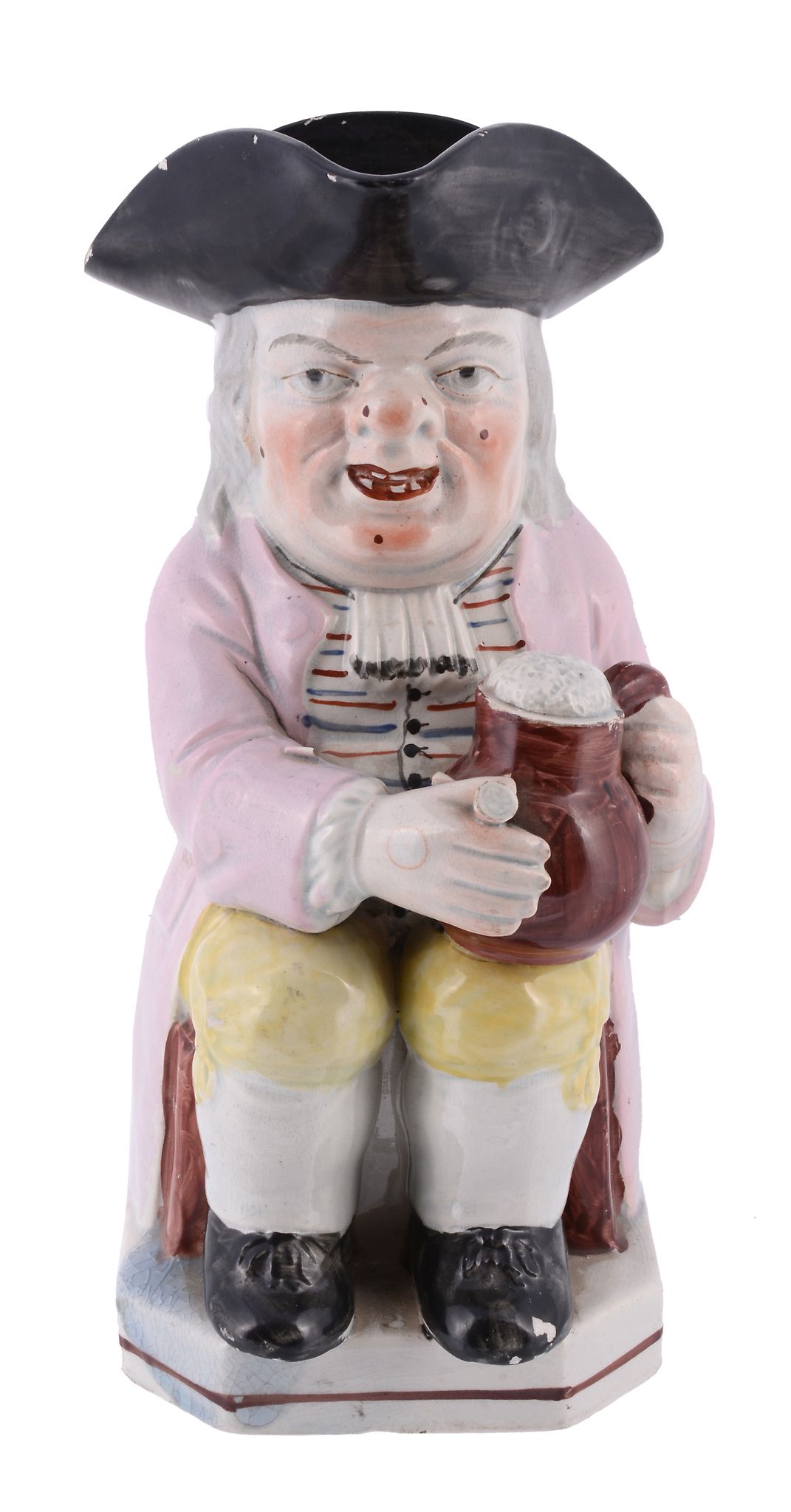 A Staffordshire pearlware Toby jug , first quarter 19th century  A Staffordshire pearlware Toby jug