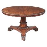 A Colonial hardwood and rosewood circular centre table  A Colonial hardwood and rosewood circular