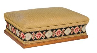 A Victorian woolwork and upholstered ottoman , circa 1880  A Victorian woolwork and upholstered
