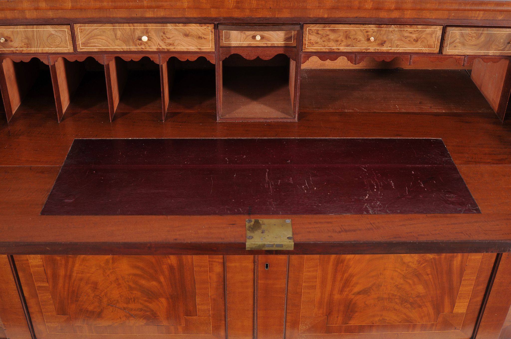 A George III mahogany library breakfront secretaire bookcase  A George III mahogany library - Image 4 of 4