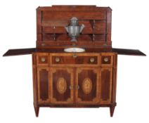 A Dutch mahogany and inlaid metamorphic servery-cabinet  A Dutch mahogany and inlaid metamorphic