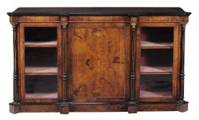 A Victorian ebonised, inalid, and walnut credenza , circa 1880  A Victorian ebonised, inalid, and