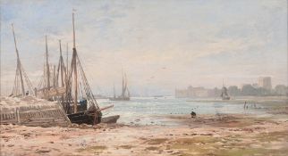 James Francis Danby (1816-1875) - Porchester Harbour Oil on canvas Bears scratched signature,