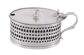 A late Victorian silver oval mustard by Charles Stuart Harris, London 1895  A late Victorian