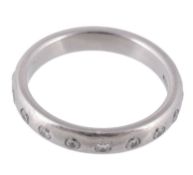 A platinum and sapphire ring, the circular shaped sapphire in a collet setting A platinum and