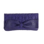 Carolina Herrera, a purple leather clutch bag  Carolina Herrera, a purple leather clutch bag,   with