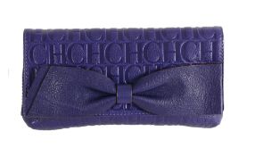 Carolina Herrera, a purple leather clutch bag  Carolina Herrera, a purple leather clutch bag,   with