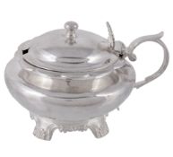 A late William IV silver circular mustard by Richard Pearce & George Burrows  A late William IV